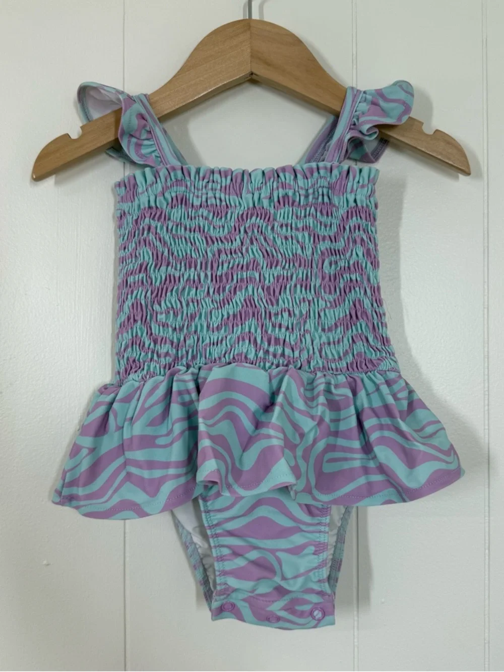 Caden Lane Smocked One Piece Swim Suit